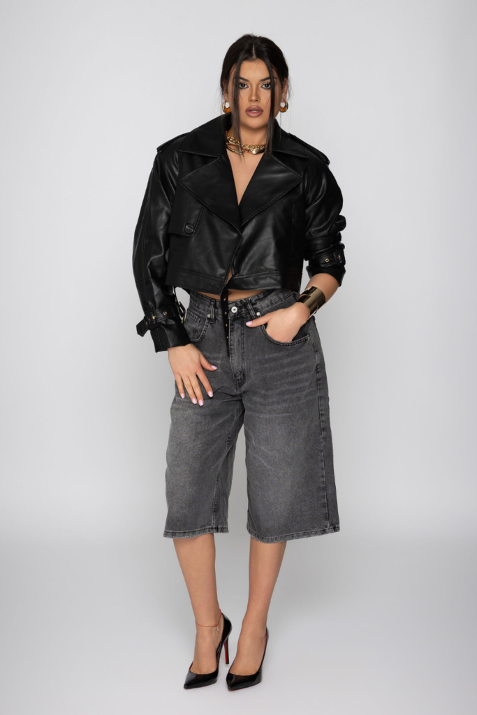 Сиви широки дънки Grey от MotoFashionHouse за преходна дамска визия